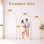 GRENTY Wedding Arch Backdrop Stand Set of 3, 7.2FT, 6.6FT & 6FT Gold Metal Balloon Arch Frame for Flowers, Wedding Ceremony, Birthday, Baby Shower and Party Decor - Image 3