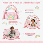 7-in-1 XL Large Baby Play Gym Mat, Tummy Time Mat, Baby Gym & Ball Pit, Baby Activity Mat with Milestone Cards & 6 Detachable Toys for Sensory Motor Skill, Rainbow - Image 4