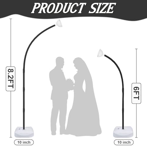 AerWo Black Balloon Arch Kit, 8.2ft & 6ft Half Balloon Arch Stand with Base - Image 3