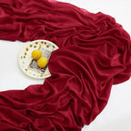 Horbaunal 12 Pack Burgundy Chiffon Table Runners 10FT, 29x120 Inches - Image 6