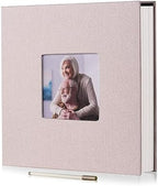 HoneyTolly Large Photo Album Self Adhesive, DIY Scrapbook Album for 4x6 8x10 10x12 Pictures, 60 Pages Linen Cover Memory Book, Ideal Gift for Family Wedding Baby Christmas Anniversary(Beige) by HoneyTolly