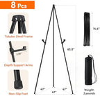 JEAWIWI 8 Pcs Lightweight Easel Stand, 66 Inch, Black, with Carry Bags - Image 2