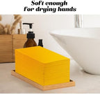 KAMMAK Dinner Napkins Disposable Cloth Like Paper Napkins with Pocket 100 Pack Orange-Yellow Wedding Napkins Reception Guest Hand Towels for Party, Decorative, Bathroom, Restaurant (16.5 x 16.5 inch) - Image 4