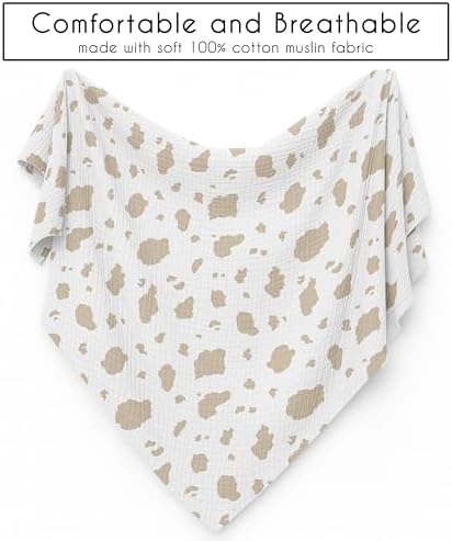 Sweet Jojo Designs 2-Piece Baby Muslin Swaddle Blanket Set (Western Cowboy) for Boys, Infant Nursery, Lightweight Cotton Blanket for Newborns (Cow Print, Wild West, Southern Charm, Country, Horse) - Image 5