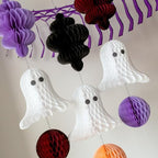 Eco-Friendly Paper Party Decoration Set - Halloween Ghost Party Honeycomb - Made in the USA Plastic-Free FSC Sustainable Recyclable Reusable Pack - Image 4