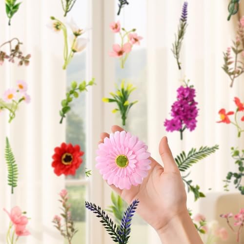Livole 6Pcs 36Ft Wildflower Garland with Bow Hanging Flower Wall Backdrop - Image 5