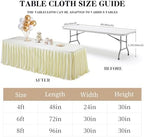Champagne Satin Table Clothes for 8 Foot Rectangle Tables - 8FT Wrinkle Resistant Glitter Rectangle Tablecloths, Party Table Covers for Wedding Banquet, Baby Shower, Birthday, Holiday Dinner - Image 4