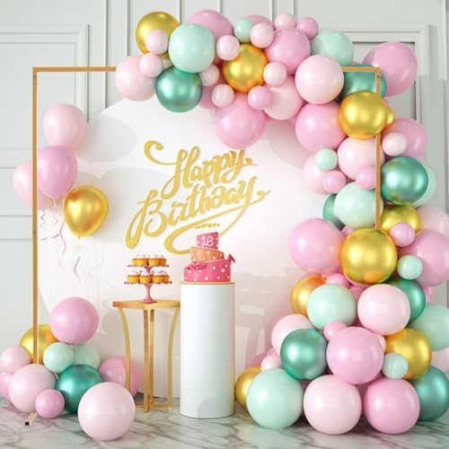 6.6ftx6.6ft Backdrop Stand, Yellow Portable Pipe and Drape Backdrop Stand for Parties Silver Wedding Garden Balloon Arch Frame for Wedding Birthday Parties Banquets Background Decor - Image 3