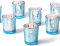 Homemory 24 Pcs Blue Votive Candle Holders, Mercury Glass Candle Holder, Tealight Candle Holders for Table Centerpieces, Baby Shower, Party, Anniversary, Wedding, Home Decor, Halloween, Christmas by Homemory