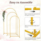 3PCS Arch Backdrop Stand 7.2/6.6/5.9FT Wedding Arches Balloon Arch Stand - Image 7