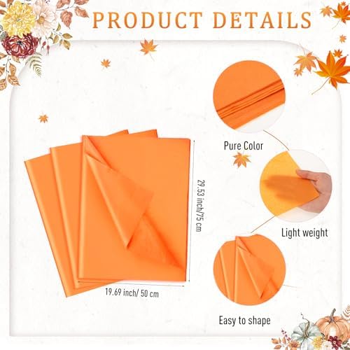 Kolldenn 50 Sets Thanksgiving Fall Gift Bags with Handles and Tissue Paper - Image 3