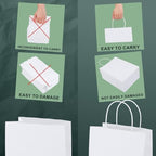 METRONIC Paper Gift Bags 10x5x13 300Pcs White Paper Bags with Handles Bulk - Image 3