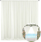 10 x 10 Feet Ivory White Backdrop Curtain for Partie, Background Curtains for Photoshoot, Birthday, Wedding, Halloween, Thanksgiving, Christmas Day, New Year Party Decorations 5Ft x 10Ft, 2 Panels by ZEBMOON