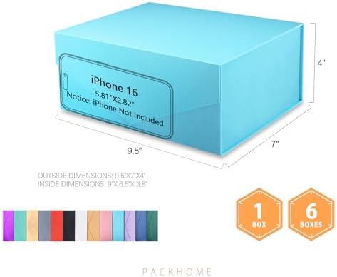 PACKHOME 6 Light Blue Gift Boxes 9x6.5x3.8in with Magnetic Lids - Image 6