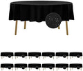 Fokitut 12 Pack Waterproof Round Tablecloth, 90 Inch, Stain Resistant and Wrinkle Polyester Table Cloth, Fabric Table Cover for Kitchen Dining, Wedding, Party, Holiday Dinner-Black by BalsaCircle