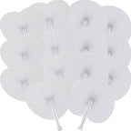 60 Pcs White Heart Round Paper Fans by Bestage