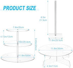 Pinkunn 6 Pcs Acrylic Cake Stand Set, 3-Tier Tower with Donut Holders - Image 2