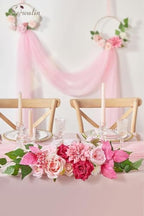 Serwalin 2Pcs Artificial Flowers Hot Pink Silk Fake Flowers for Wedding - Image 4