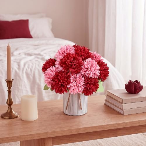 6 Set Pre-Made Flower Table Centerpieces - Burgundy & Dusty Pink - Image 6