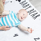 Pondering Pine Organic Baby Monthly Milestone Blanket Boy - Baby Bear Blanket with Month Marker Frame and Newborn Announcement Disc - 1-12 Months Milestones, Woodland, 47”x47” - Image 2