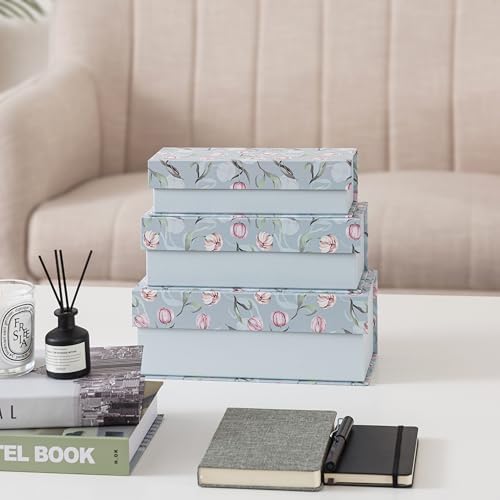 Soul & Lane - Decorative Storage Boxes with Lids, Set of 3, Spring Classic - Image 2
