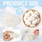 Moukeren 36 Pcs a Little Piece of Heaven Baby Shower Cloud Decorations Felt Fake Cloud Centerpieces for Tables Mini Artificial Clouds Decor for Baby Shower Nursery Room Decor - Image 2