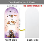 Halloween Baby Shower Arch Backdroop Cover 6ft A Little Boo is Almost Due Boy Girl Gender Neutral Wall Stretchy Fitted Fabric Fall Autumn Reveal Arched Photo Booth Background (2.6x6ft/80x180cm) - Image 2