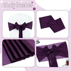 MDS Pack of 50 Chiffon Chair Sashes for Wedding & Event Décor - Eggplant - Image 5