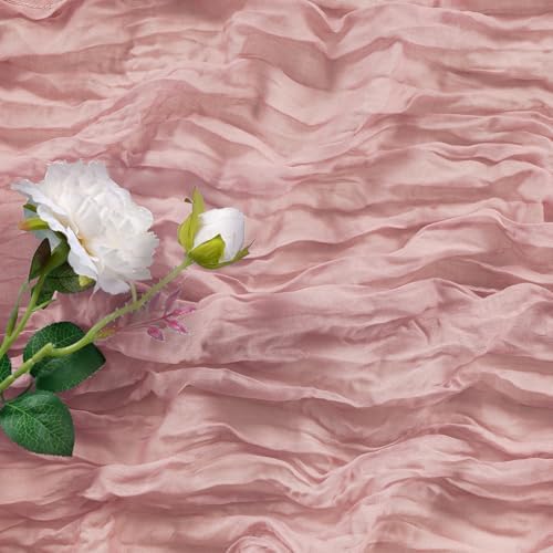 30 Pack Dusty Pink Cheesecloth Table Runner 9FT Rustic Sheer Table Runners 17x108 Inch Gauze Boho Runner for Wedding Bridal Baby Shower Birthday Party Table Decorations - Image 3