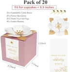 FEIYI 20 PCS 3.55” Dusty Rose Gift Boxes，Party Favor box with flowers - Image 2