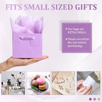 Qilery 50 Pcs Wedding Paper Gift Bags Bulk with Tissue Paper Small Gift Bags with Handle and Tags for Birthday Wedding 4th of July Party Business(Light Purple,4.7 x 2.4 x 3.9'') - Image 4