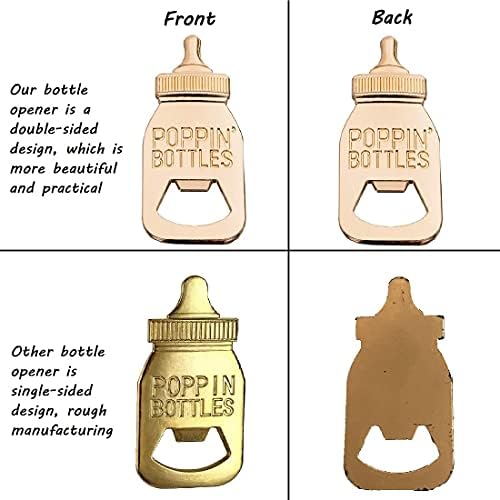 Bottle Openers for Baby Shower Favors Set of 18, Bridal Baby Shower Decorations Souvenirs, Poppin Bottles Openers with Exquisite Gifts Box Used for Baby Party (White Bottle Opener, 18) - Image 3