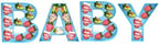 Baby Letter Fillable for Baby Shower Party Sweet Charcuterie Board Food Cardboard Paper Mache Cutout Serving Tray (Blue) - Image 2