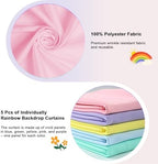 Rainbow Backdrop Curtains - 10x7FT Unicorn Backdrop Curtains - 5 Panels Pastel Backdrop Wrinkle-Resistant for Birthday Party Baby Shower Wedding Classroom Decor Photography Background - Image 3