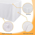 Obstal 2 Pack Table Clothes for 4 Foot Rectangle Tables, White - Image 4