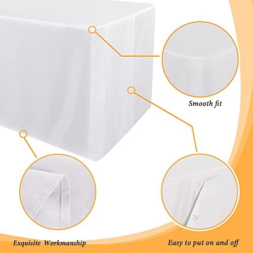 Obstal 2 Pack Table Clothes for 4 Foot Rectangle Tables, White - Image 4