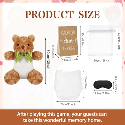 Chicingyou 8 Set Bear Blindfolded Diaper Changing Baby Shower Games - Image 3