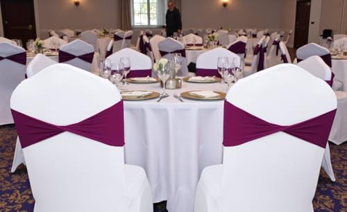 MDS Pack of 200 Spandex Chair Sashes Without Slider Buckles – Eggplant - Image 6