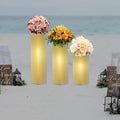 3 Pieces Cylinder Stands with Lights Foldable Cardboard Centerpiece Display White Reusable Pedestal Stands Foldable Paper Columns Pillars Display for Parties Wedding Birthday Decor by EDUJUAN