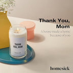 Homesick Thank You Mom Candle – 13.75 oz Scented Candle in Sage Sandalwood Soy Wax Blend, Non-Toxic, 80 Hr Burn with Organic Cotton Wick, Reusable Jar – Best Wedding & Engagement Gifts for Couples - Image 3