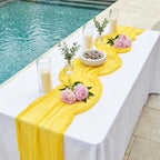 20 Pack Lemon Yellow 17 x 108 Inch Cheesecloth Table Runner - Boho Gauze Sheer Fabric for Wedding Baby Shower Party Home Decor - Image 3