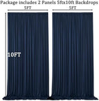 10ft x 10ft Wrinkle Free Navy Blue Backdrop Curtains Panels, 2 Panels 5x10ft Silky Polyester Photo Backdrop Drapes for Birthday Wedding Party Graduation Photography Background - Image 6