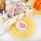 FLOWERCAT 60PCS Yellow Plates - Heavy Duty Yellow Plastic Plates Disposable 10.25inch & 7.5inch for Birthday Party/Wedding/Spring - Serve for 30 guests - Image 2