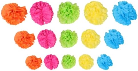 YARNOW 15pcs Tissue Paper Pom Poms - Tissue Paper Flowers for Fiesta Parties, Baby Shower, Birthday Decorations - 8, 10, 12, Inch Party Decor by YARNOW