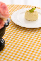 vctops Farmhouse Yellow Plaid Ruffle Table Cloth, Boho Cotton Linen Tablecloth, Washable Table Cover for Round Table Baby Shower Kitchen Party Wedding Decor (Yellow,70") - Image 7