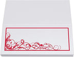 Scribble Vintage Swirl Place Cards, Ruby Red, Set of 150, Pre-cut and Score - Image 5