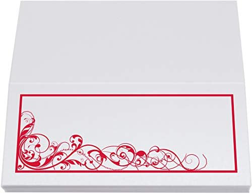 Scribble Vintage Swirl Place Cards, Ruby Red, Set of 150, Pre-cut and Score - Image 5
