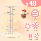 YestBuy 5 Tier Round Acrylic Cupcake Tree Tower Display Stand Display for Pastry Wedding Birthday Party (5 Tier Round (4" Between 2 Layers)) - Image 5