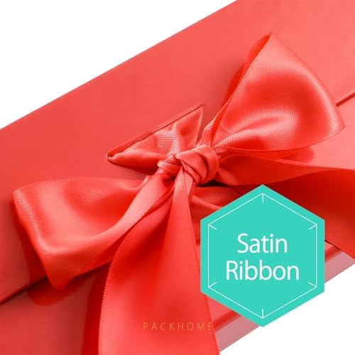 PACKHOME Extra Large Red Gift Box with Ribbon Magnetic Lid 17x14.5x5.5in - Image 4
