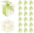 Nuanchu 30 Sets Bridal Shower Favors Sage Green 1.6" Mini Bubble Candles - Image 7